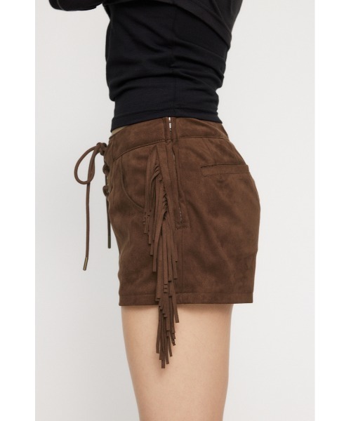 LAGUA GEM パンツ FRINGE LACE UP ショートパンツ レディース