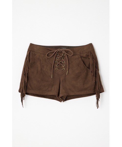 LAGUA GEM パンツ FRINGE LACE UP ショートパンツ レディース