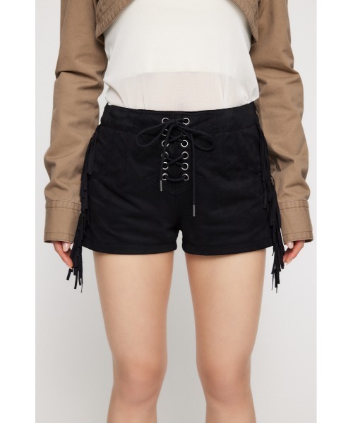 LAGUA GEM パンツ FRINGE LACE UP ショートパンツ レディース