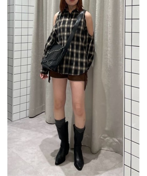 LAGUA GEM FRINGE LACE UP ショートパンツ LAGUA GEM パンツ FRINGE LACE UP ショートパンツ レディース