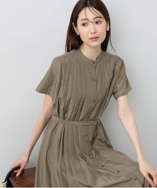 MK MICHEL KLEIN ワンピース フロントタックデザインワンピース