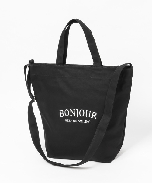   エンボスロゴ キャンバス 2WAYトート クロスボディ 2wayロゴ キャンバス トートバッグ | Bagoodtimeshop