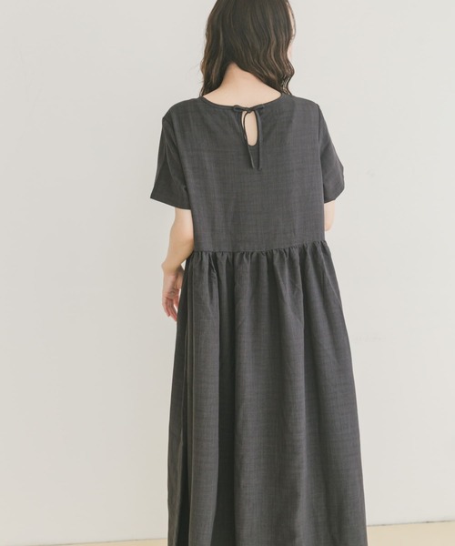 ITEMS URBANRESEARCH ワンピース リネンライク半袖ワンピース