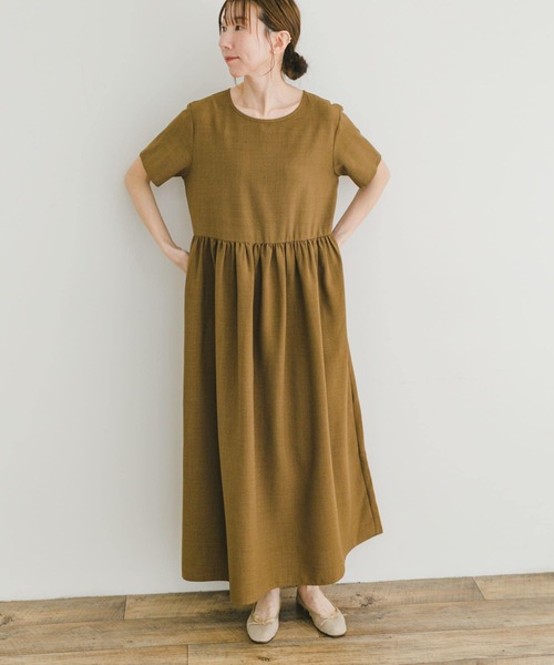 リネンAライクワンピース ITEMS URBANRESEARCH ワンピース リネンライク半袖ワンピース