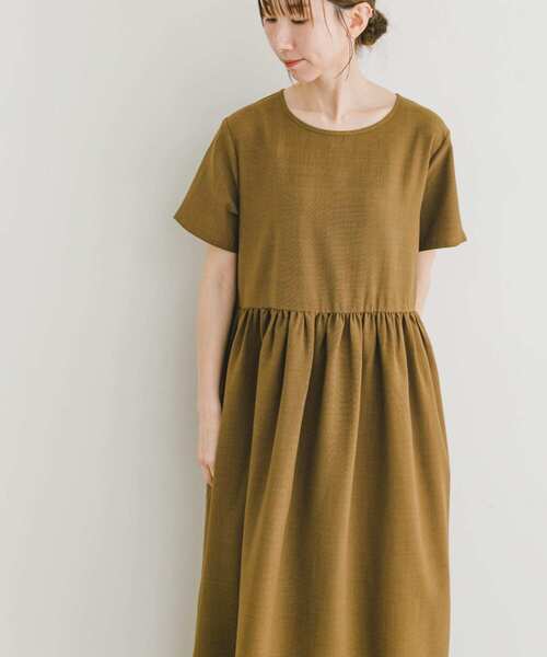 ITEMS URBANRESEARCH ワンピース リネンライク半袖ワンピース