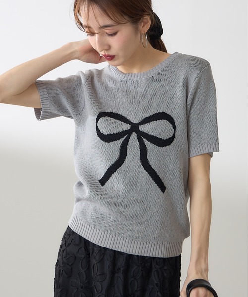 &. NOSTALGIA（ノスタルジア） tシャツ 「ZOZO限定」ジャガードリボン