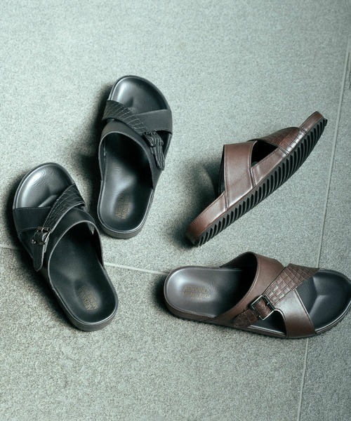 メンズビギ（MEN’S BIGI）/【Artesanos/アルテサノス】別注 レザークロスストラップサンダル MEN'S BIGI（メンズビギ） サンダル 「Artesanos/アルテサノス」別注