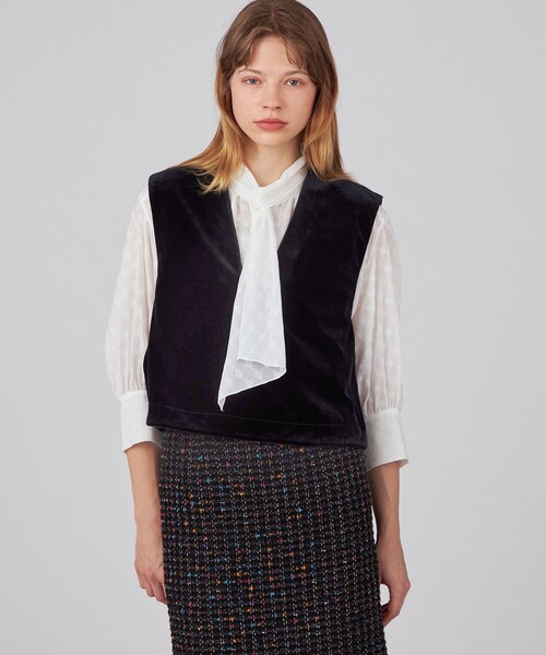 Ballsey 黒 ベスト ポケット付き Ballsey（ボールジィ） ベスト ジレ コットンスラブツイード