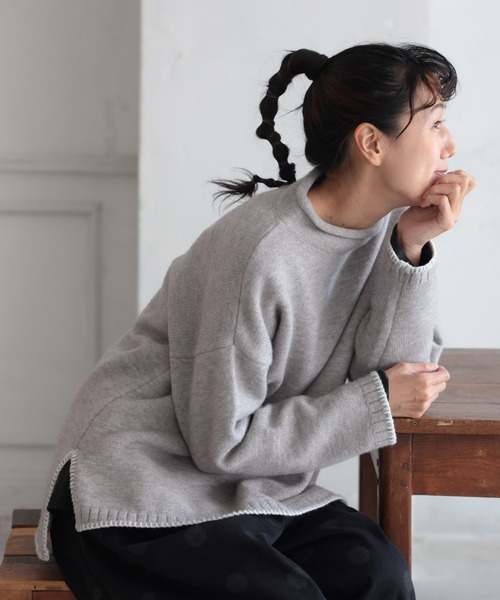 「soulberry」 タートルネックニット 3L グレー レディース_画像2