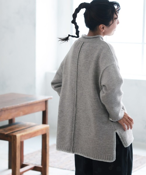 「soulberry」 タートルネックニット 3L グレー レディース_画像3