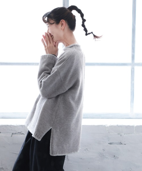 「soulberry」 タートルネックニット 3L グレー レディース_画像4