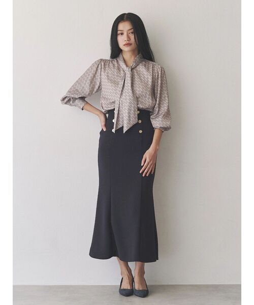 TONAL スカート ジョーゼットマリンマーメイドスカート
