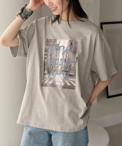 Mia tシャツ 半袖 フォトプリントNY・Tシャツ レディース : ZOZOTOWN