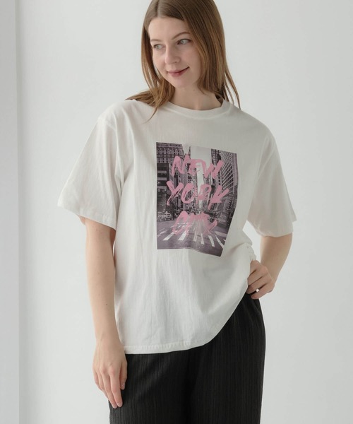 Tシャツ(半袖/袖なし) Mia girls tops andmary Mia tシャツ 半袖 フォトプリントNY・Tシャツ レディース : ZOZOTOWN