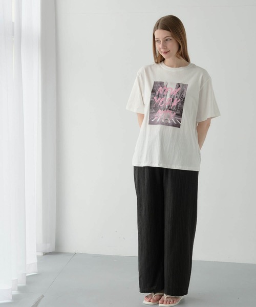 Mia tシャツ 半袖 フォトプリントNY・Tシャツ レディース : ZOZOTOWN