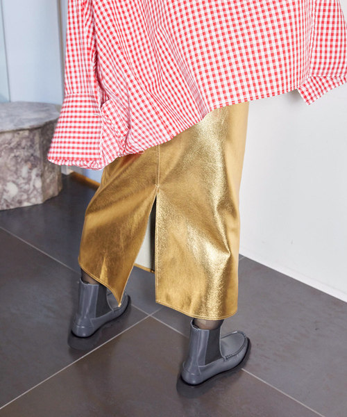 「CITYSHOP」 タイトスカート 36 ゴールド レディース_画像2