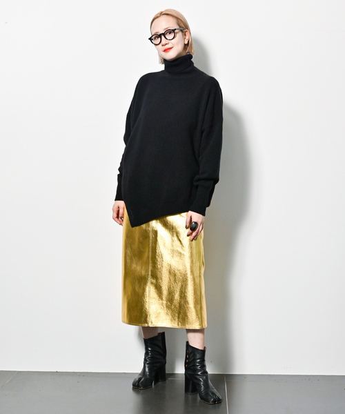 「CITYSHOP」 タイトスカート 36 ゴールド レディース_画像4