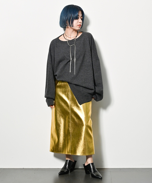 「CITYSHOP」 タイトスカート 36 ゴールド レディース_画像7