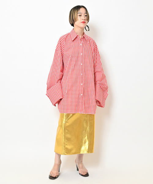 「CITYSHOP」 タイトスカート 36 ゴールド レディース_画像10