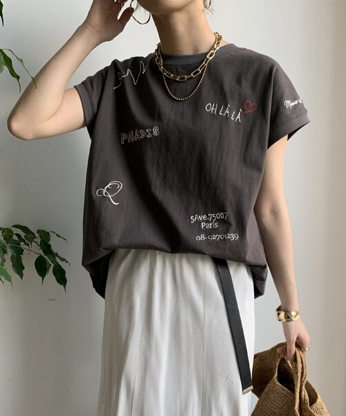 【新品】DouDou 透け感 ロゴプリントTシャツ Web完売品！ DouDou｜ドゥドゥのTシャツ/カットソー通販 - ZOZOTOWN