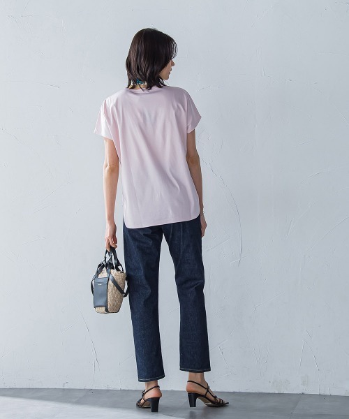 tシャツ 「WEB限定」「3サイズ」スムースコットンラウンドヘムカットソー「洗える/接触冷感」 レディース LAUTREAMONT tシャツ 「WEB限定」「3サイズ」スムースコットン