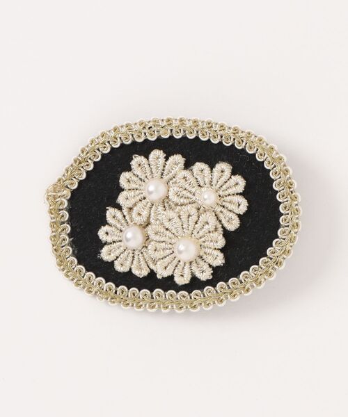 B.I.D. ヘアクリップ 「フラワーモチーフ刺繍バレッタ」 : ZOZOTOWN