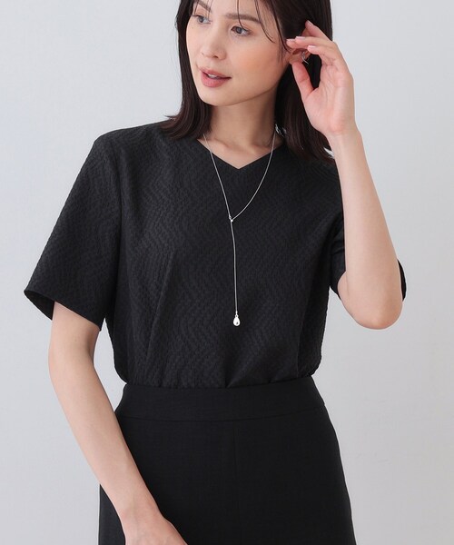 INDIVI / インディヴィ 【日本製／インポート素材】フクレジャカードブラウス INDIVI ブラウス シャツ 「日本製／インポート素材」フクレジャ