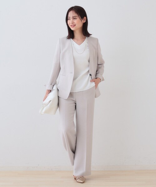 INDIVI ブラウス シャツ 「日本製／インポート素材」フクレジャ