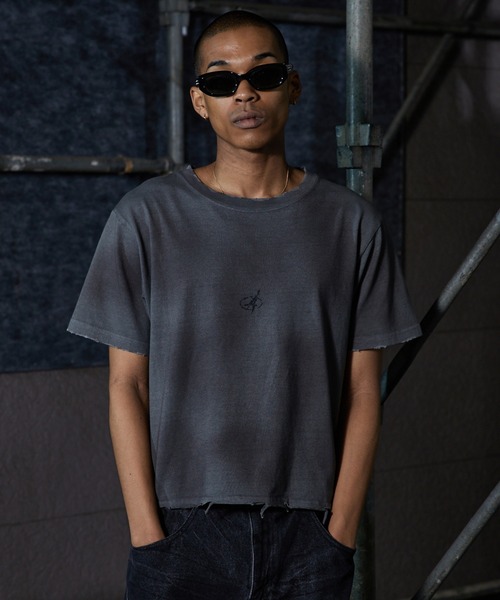 ANDER HUNK tシャツ Dameged Short T-shirt / ダメージショートTシャツ 