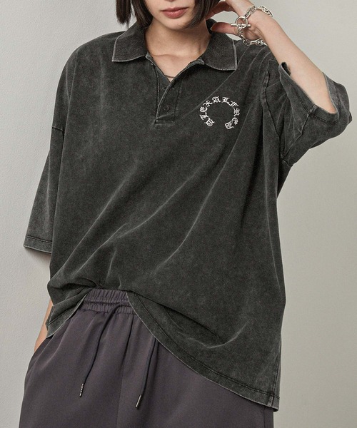 ポロシャツ 「Alfred Alex」ヴィンテージ加工 パウダーブリーチ