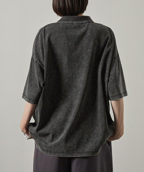 ポロシャツ 「Alfred Alex」ヴィンテージ加工 パウダーブリーチ