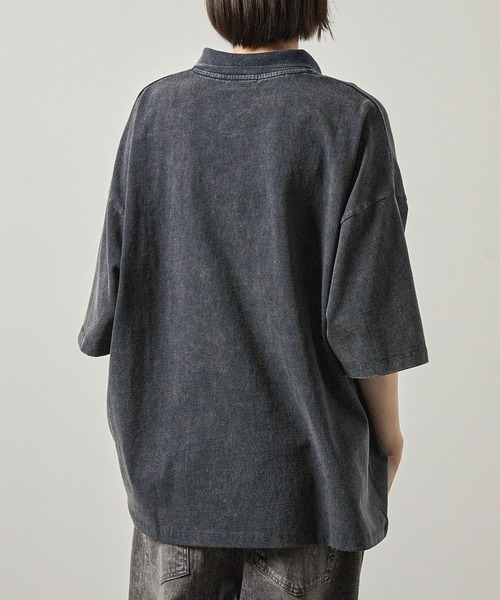 ポロシャツ 「Alfred Alex」ヴィンテージ加工 パウダーブリーチ
