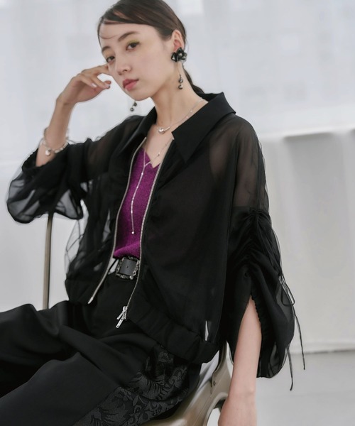 HARE ハレ　レディース服　ブルゾン HARE ブルゾン アウター ソデ2WAYシアーブルゾン(HARE