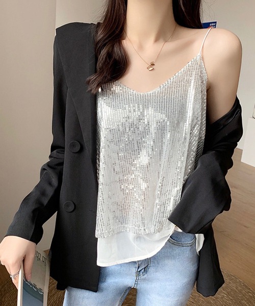 DAY CLOSET キャミソール レディース 煌めきで視線ひとり占め