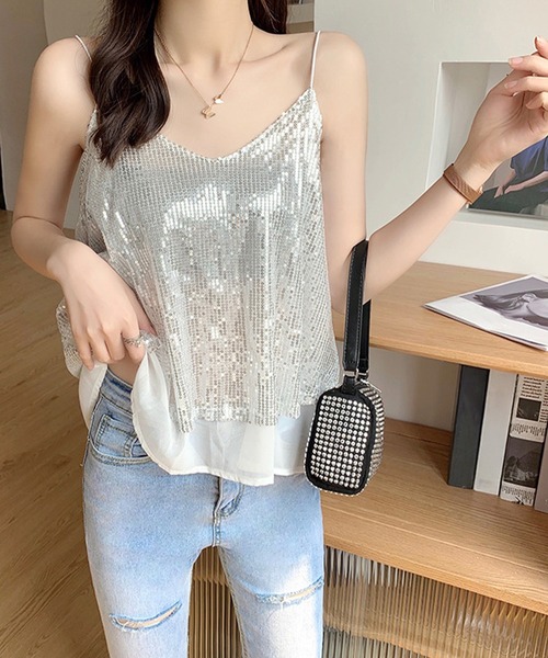 DAY CLOSET キャミソール レディース 煌めきで視線ひとり占め