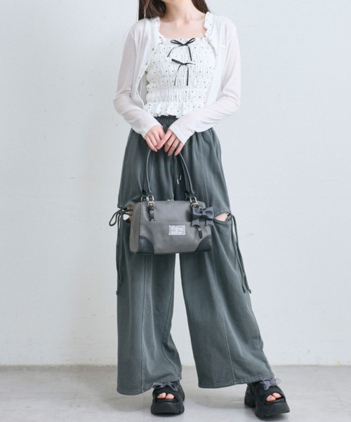 【完売品】OLIVE des OLIVE ティペット付き金ボタンカーデ グレー 完売品】OLIVE des OLIVE ティペット付き金ボタンカーデ グレー