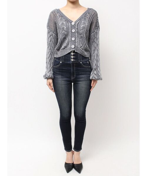 GYDA（ジェイダ） カーディガン 2WAYメッシュブリーチニットトップス