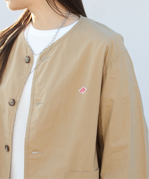 DANTON ノーカラージャケット アイボリー 38 Danton 「DANTON」 ノーカラージャケット 38 キナリ レディース