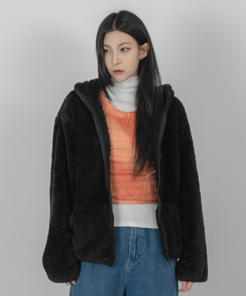 「FOLLOWIN」 ジップアップブルゾン FREE ブラック レディース_画像6