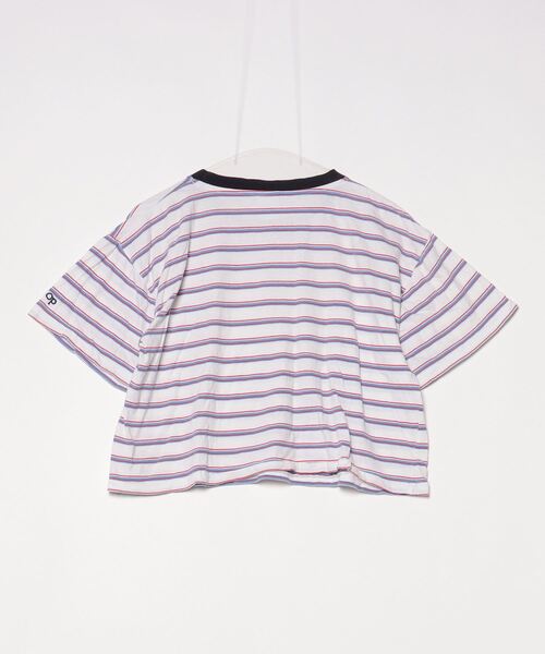 「OP Ocean Pacific」 ボーダー柄半袖Tシャツ L ホワイト メンズ