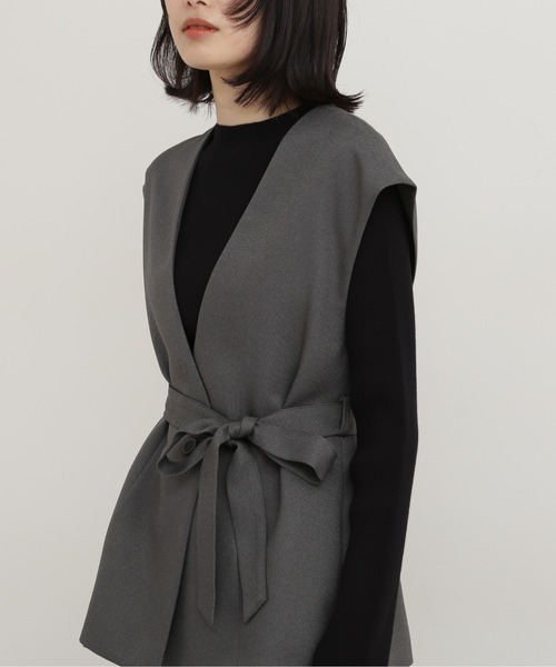 「NATURAL BEAUTY BASIC」 ベスト SMALL グレー レディース