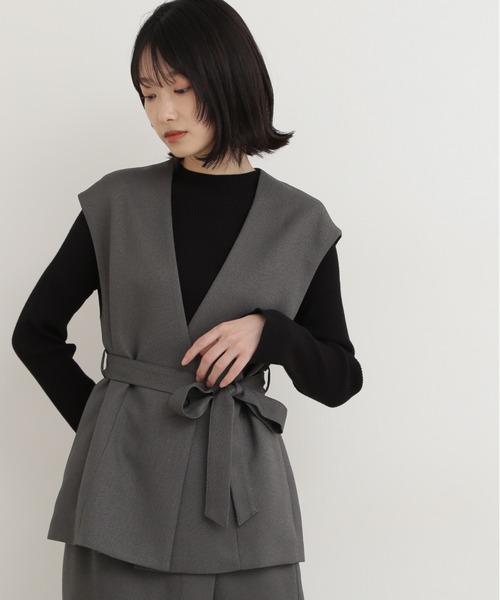 「NATURAL BEAUTY BASIC」 ベスト SMALL グレー レディース