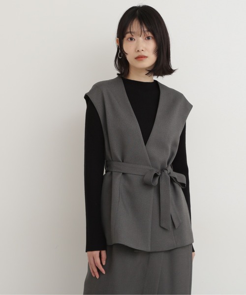 「NATURAL BEAUTY BASIC」 ベスト SMALL グレー レディース