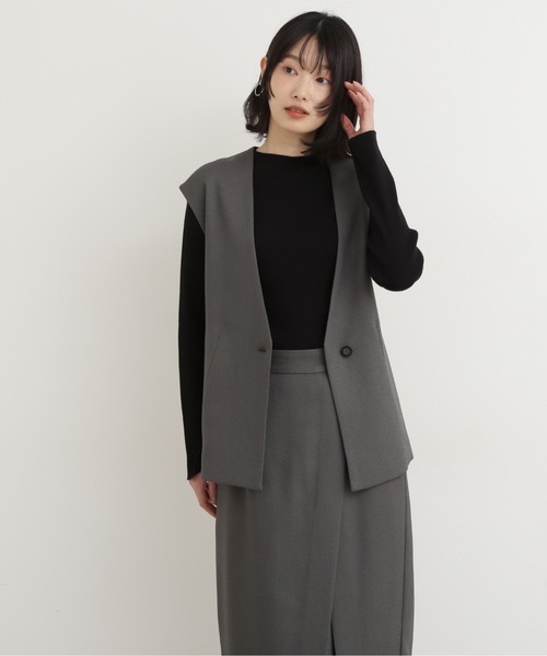 「NATURAL BEAUTY BASIC」 ベスト SMALL グレー レディース