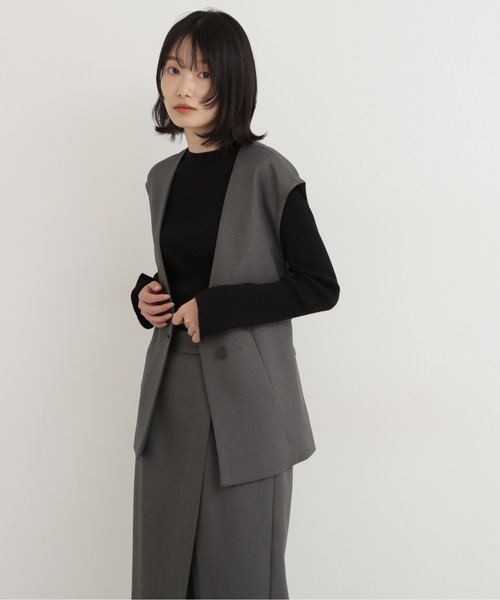 「NATURAL BEAUTY BASIC」 ベスト SMALL グレー レディース