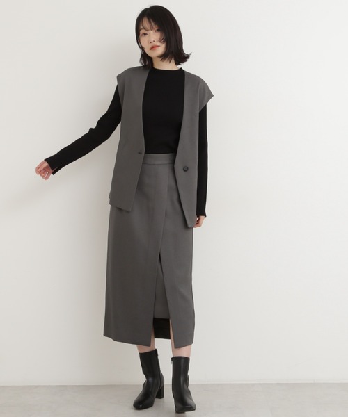 「NATURAL BEAUTY BASIC」 ベスト SMALL グレー レディース
