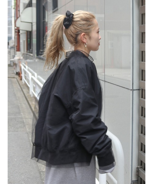 Ungrid - 今期新品UngridルーズMA-1♡ Ungrid（アングリッド） ma1 ma-1 チュールドッキングMA-1 レディース