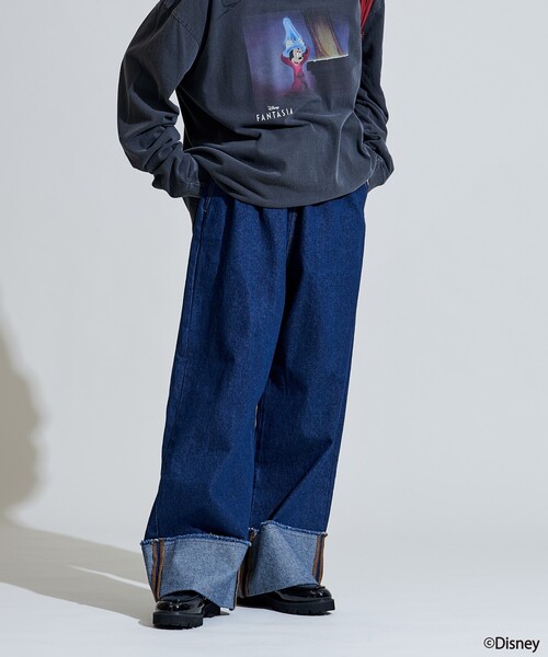 FREAK'S STORE パンツ ウォッシュ加工 ロールアップ イージー