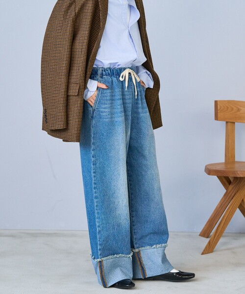 柚子です☆FREAK’S STOREウォッシュ加工 イージーデニムパンツ ウォッシュ加工 イージーデニムパンツ｜フリークスストアの通販