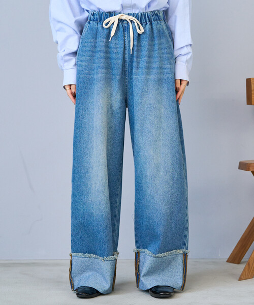 メンズ S.F.C デニム イージーパンツ ウォッシュ 日本製 XL